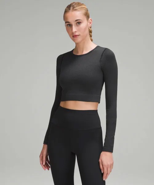Рубашка с длинными рукавами Ebb to Street Lululemon, черный