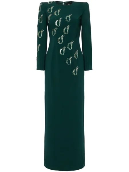 Jenny Packham платье Jealous с кристаллами, зеленый