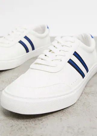 Белые кроссовки с полосками по бокам ASOS DESIGN-Белый