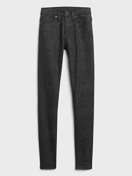 Черные джинсы скинни со змеиным принтом Banana Republic со средней посадкой, размер 31, короткие, размер 12
