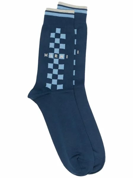 Marni клетчатые носки с логотипом