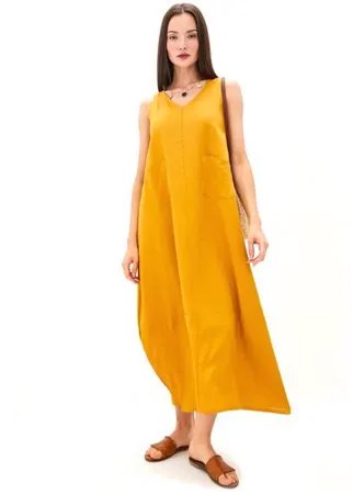Платье из льна и вискозы Be Free (PM France 229) размер one size XS-L (42-48), горчичный