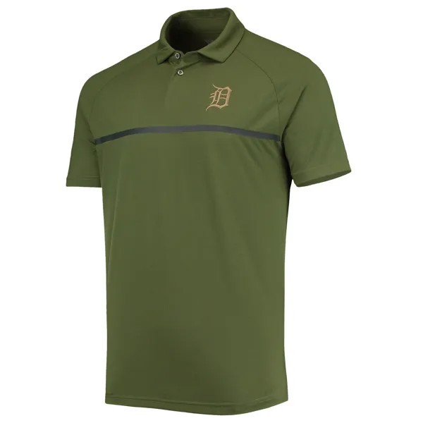 Мужская ровная одежда оливковая рубашка-поло реглан Detroit Tigers Delta Sector