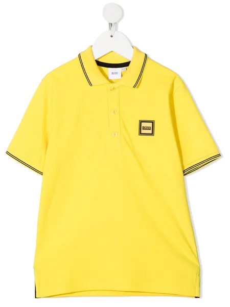 BOSS Kidswear рубашка поло с вышитым логотипом