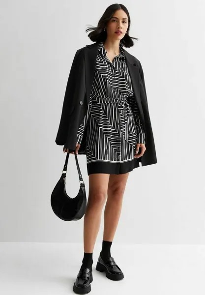 Платье-рубашка Belted New Look, цвет black pattern