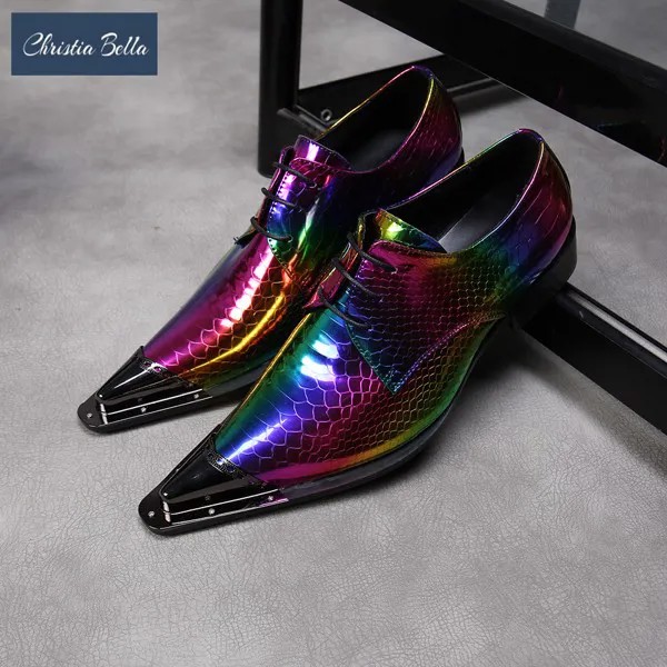 Кристия Белла, Новые разноцветные мужские туфли-оксфорды для вечеринки, натуральная кожа, свадебная формальная обувь модельные туфли на шнуровке, Мужские броги
