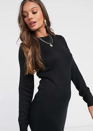 Черное платье-джемпер с круглым вырезом в стиле грандж Brave Soul Petite-Черный цвет