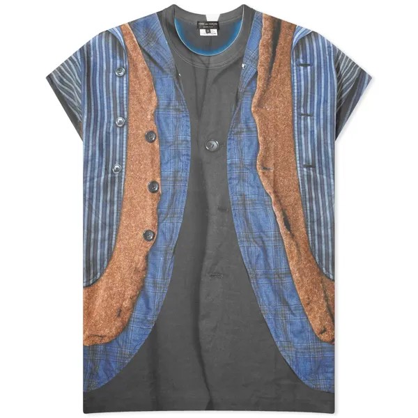 Футболка Comme Des Garçons Homme Plus Poly Pique Garment Print T-Shir, черный