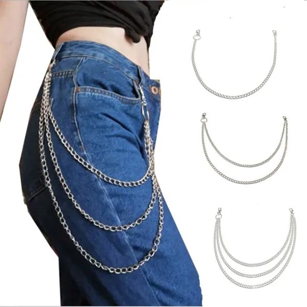 Металлические цепочки на джинсы, в панк стиле