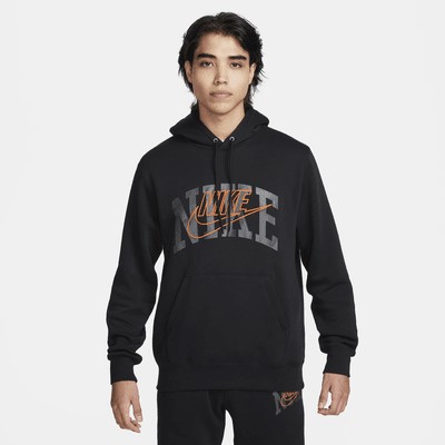 Худи Nike Club Fleece, цвет Black/Safety Orange