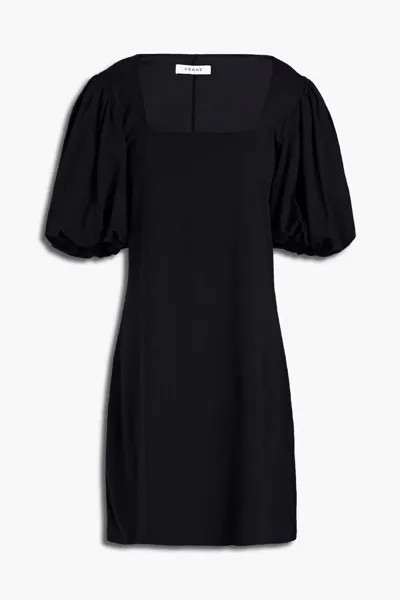 Платье мини из джерси из смесового хлопка со сборками Nina Frame, черный