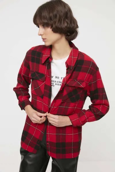 Рубашка женская Trendyol TWOAW22GO0303 красная 36