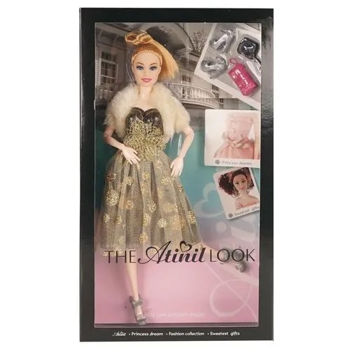 Кукла Atinil. Модный показ в платье с меховой накидкой, с аксессуарами, 28см - Junfa Toys [WJ-21561]