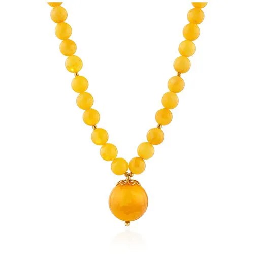 Amberholl Изысканное ожерелье из натурального формованного янтаря медового цвета «Анжелика»