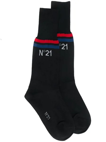 Nº21 носки с полосками и логотипом