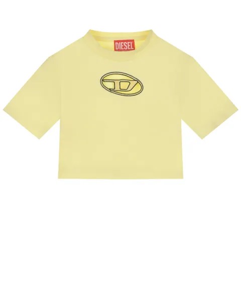 Желтая футболка с лого Diesel