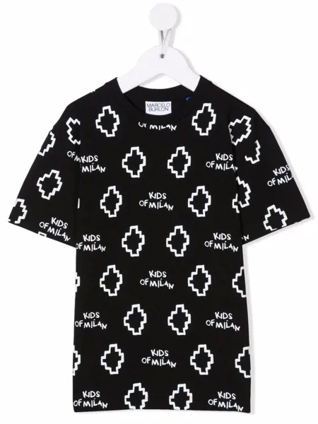 Marcelo Burlon County Of Milan Kids футболка с логотипом Cross