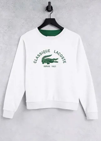Белый свитшот с логотипом Lacoste classic