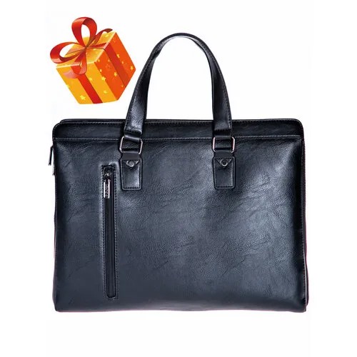 Портфель Catiroya MR-3496-1, фактура гладкая, черный
