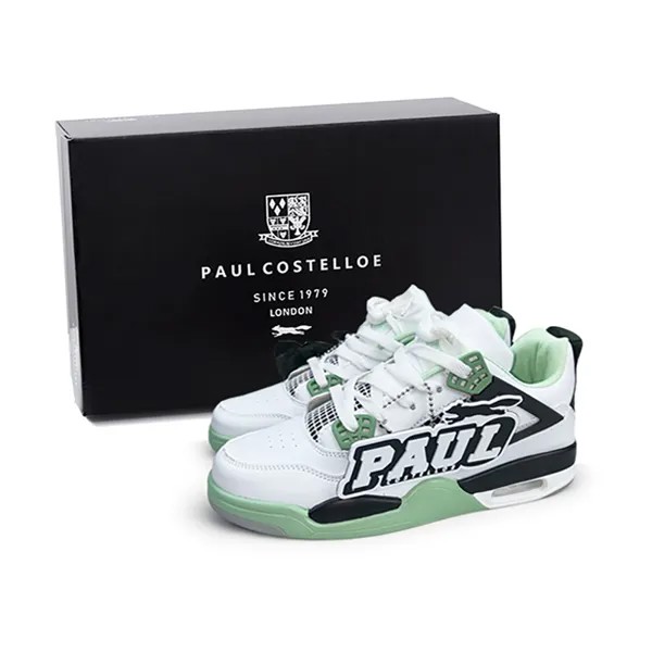 Кроссовки PAUL COSTELLOE Skateboarding Shoes Unisex Mid-top White Pine Green, зеленый