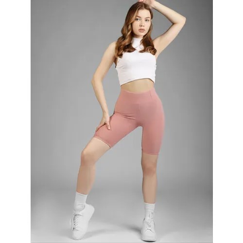 Шорты OKSMILE Велосипедки женские для спорта, размер 48, розовый