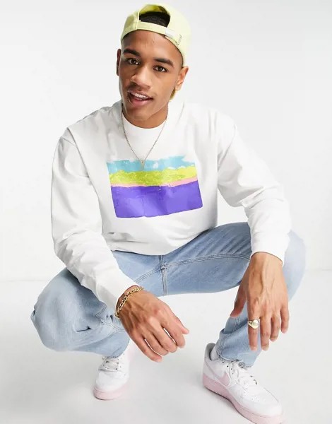 Лонгслив с принтом на груди Levi's Skate-Белый