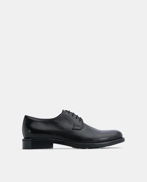 Мужские черные кожаные туфли на шнуровке Lottusse, черный