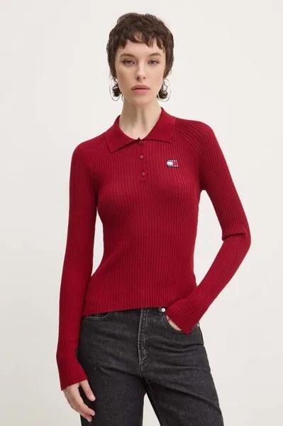 Свитер Tommy Jeans, бордовый