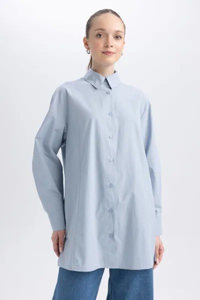 Блуза DeFacto Langarmhemd, светло-синий
