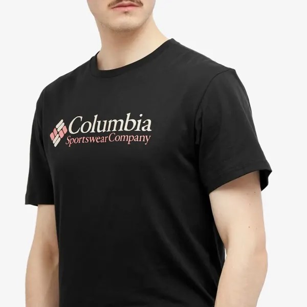 Columbia Футболка с логотипом в стиле ретро, черный