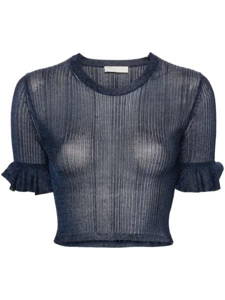 Ulla Johnson топ Patti с эффектом металлик, синий