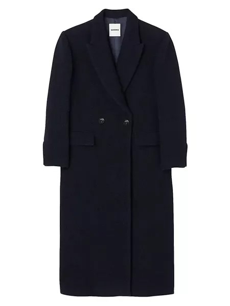 Длинное пальто Sandro, синий