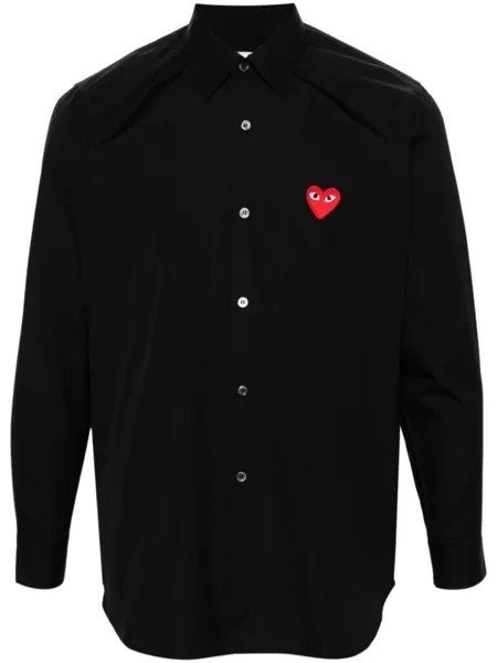 Comme Des Garçons Play поплиновая рубашка с нашивкой, черный