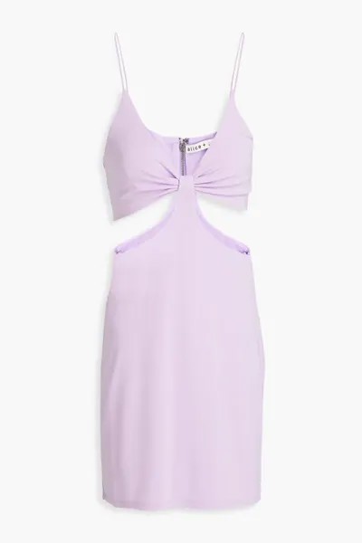 Платье мини из эластичного джерси Havana с вырезами Alice + Olivia, лаванда