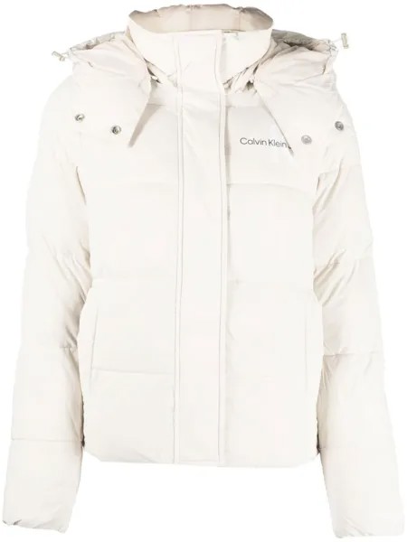 Calvin Klein Jeans пуховик с логотипом, нейтральный цвет