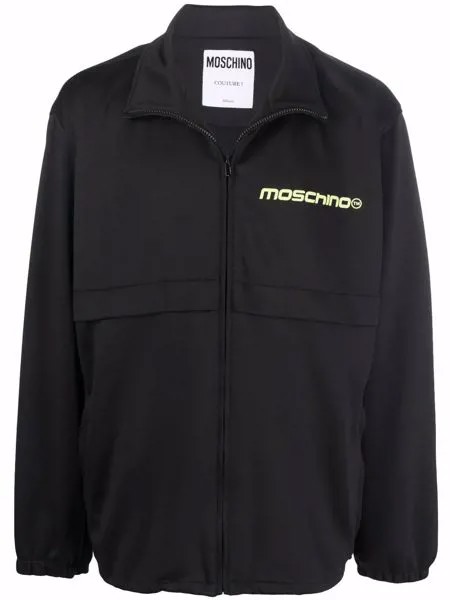Moschino куртка с воротником-воронкой и логотипом