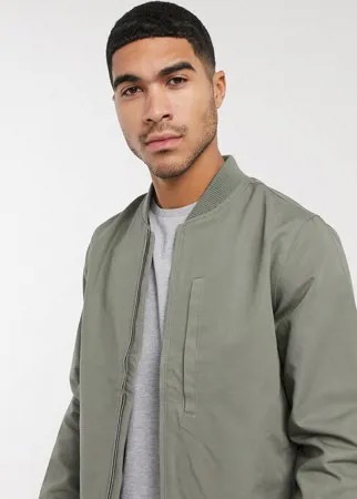 Шалфейно-зеленый бомбер Topman