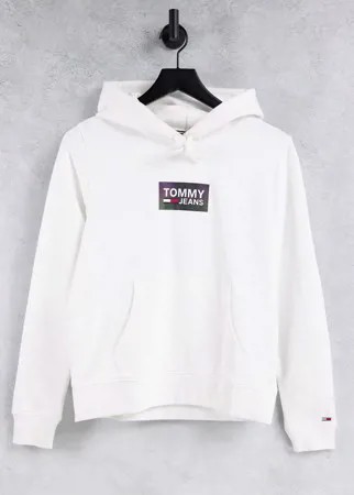 Белый худи с прямоугольным логотипом с эффектом омбре Tommy Jeans