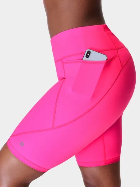 Байкерские шорты Sweaty Betty Power 9 дюймов, ярко-розовые