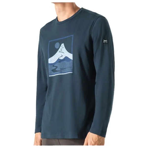 Лонгслив Super Natural Trace Hill L/S, цвет Blueberry/Various