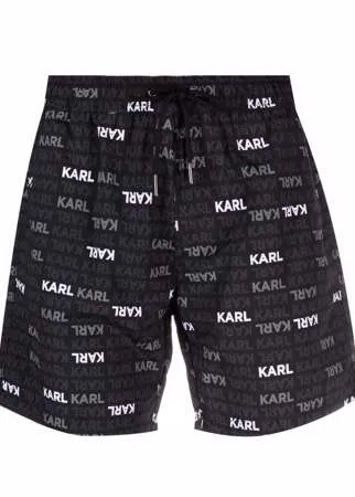 Karl Lagerfeld плавки-шорты с кулиской и логотипом
