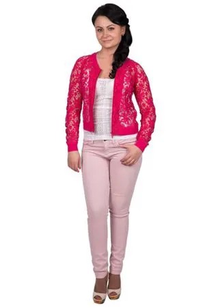 Кардиган Twinset Milano, прилегающий силуэт, укороченный, размер S, розовый