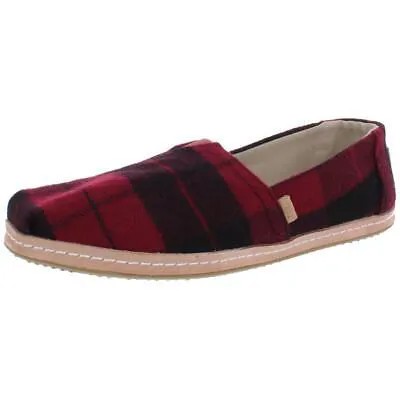 Женские красные слипоны в клетку Toms 8.5 Medium (B,M) BHFO 3756