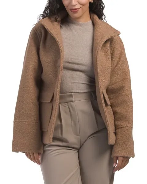 Короткая куртка с воротником-стойкой Sam Edelman, цвет Camel