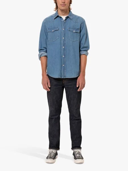 Джинсовая рубашка George из органического хлопка Nudie Jeans, синий