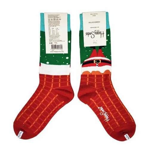 Носки Happy Socks, размер 36-40, красный, оранжевый, зеленый, белый, коралловый