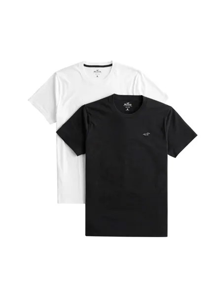 Футболка стандартного кроя Hollister, черно-белый