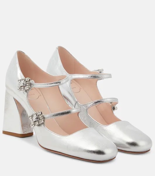 Кожаные туфли Babies Mini Très Vivier Roger Vivier, серебряный
