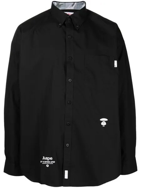 Рубашка с нашивками AAPE BY *A BATHING APE, черный