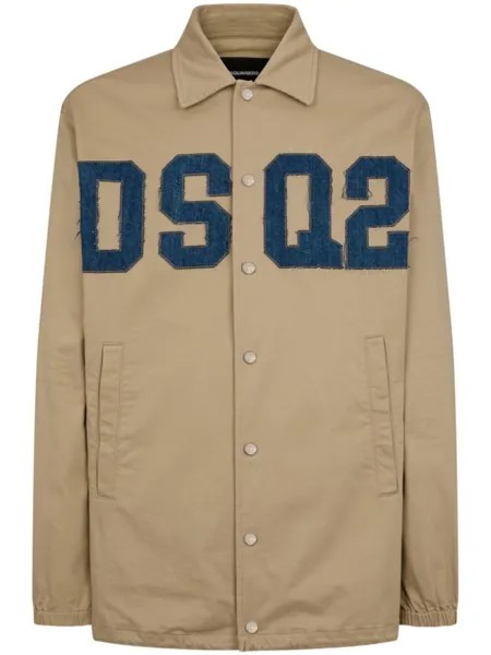Dsquared2 logo-appliqué shirt jacket, нейтральный цвет